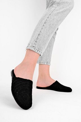 دمپائی مشکی زنانه حصیر LAL SHOES & BAGS - کد 312591774