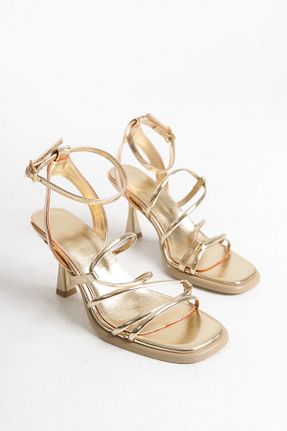 کفش پاشنه بلند کلاسیک متالیک زنانه چرم SHOES LUUM - کد 928320679