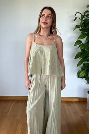 ست بالاتنه و پائین تنه سبز زنانه بافتنی PİCCO - کد 928315519