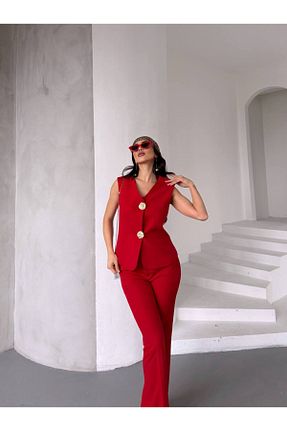 ست بالاتنه و پائین تنه قرمز زنانه بافتنی BARG FASHION - کد 928618418