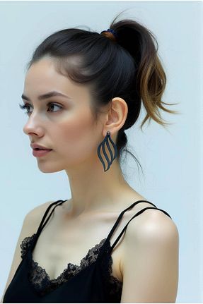 گوشواره جواهر مشکی چرم Angels Passion - کد 928347433
