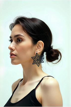 گوشواره جواهر مشکی چرم Angels Passion - کد 928347606