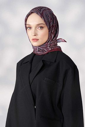 شال زرشکی زنانه پلی استر Madame Polo - کد 928630668