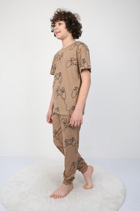 ست لباس راحتی قهوه ای بچه گانه طرح دار bunny hopp - کد 928638036