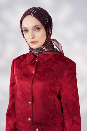 شال زرشکی زنانه پلی استر Madame Polo - کد 928630338