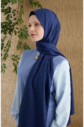 شال سرمه ای زنانه پلی استر Fatma Atasoy - کد 928396483