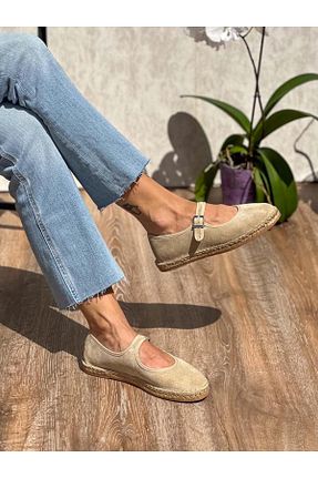 کفش اسپادریل بژ زنانه چرم خالص SİBA SHOES - کد 928395673