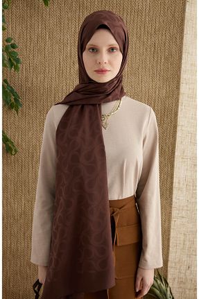 شال قهوه ای زنانه پلی استر Fatma Atasoy - کد 928395244