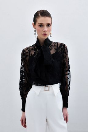 پیراهن مشکی زنانه رگولار Sateen - کد 928409814