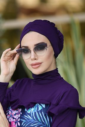 کلاه شنای حجاب بنفش زنانه Remsa Mayo - کد 928411982