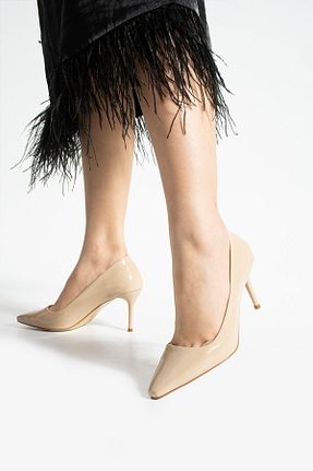 کفش استایلیتو بژ پاشنه نازک Güllü Shoes - کد 928413109