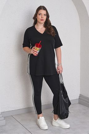 ست گرمکن سایز بزرگ مشکی زنانه سایز بزرگ Büyük Moda - کد 889681556