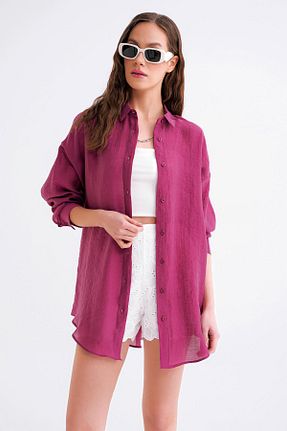پیراهن زرشکی زنانه گشاد Mixray - کد 928437233