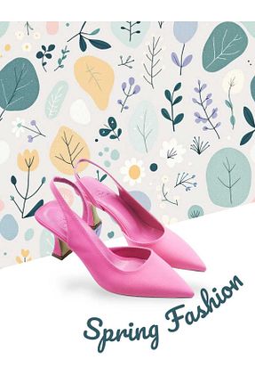کفش پاشنه بلند کلاسیک صورتی زنانه ساتن Escarpinshoes - کد 924640333