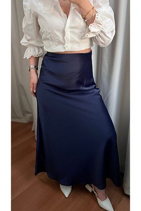 دامن سرمه ای زنانه ساتن Genel Markalar - کد 894717660