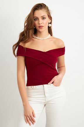 بلوز زرشکی زنانه ساده Cool & Sexy - کد 928494232
