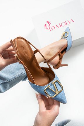 کفش استایلیتو آبی پاشنه نازک Bymoda - کد 928081079