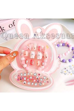 ناخن مصنوعی و اکسسوری صورتی QUEEN AKSESUAR - کد 928505249