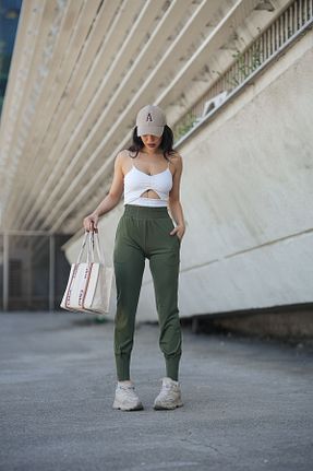 شلوار گرمکن حجاب خاکی زنانه جاگر winmoda - کد 931582638