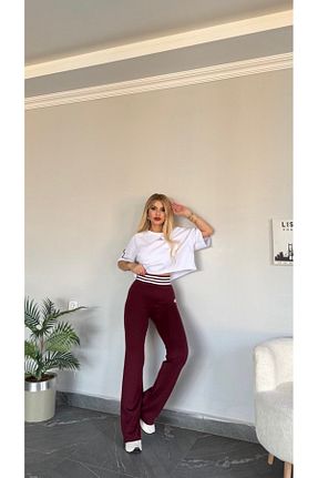 ست بالاتنه و پائین تنه زرشکی زنانه اورسایز bonibon butikk - کد 928514270