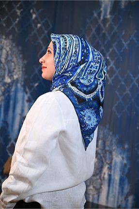 روسری آبی پنبه ای İpekhan - کد 928520708