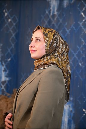 روسری خاکی پنبه ای İpekhan - کد 928520944