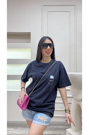 تیشرت طوسی زنانه اورسایز CLAYES - کد 822607977