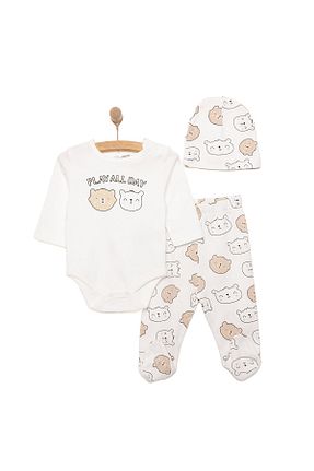 ست بالاتنه و پائین تنه نباتی بچه گانه رگولار ebebek Hello Baby - کد 928807383