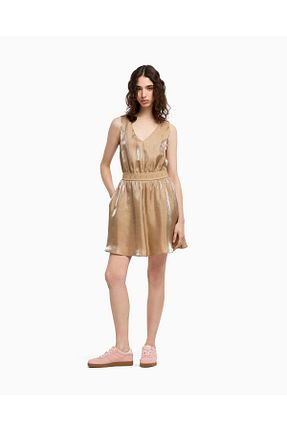 لباس طلائی زنانه بافتنی Armani Exchange - کد 928547535