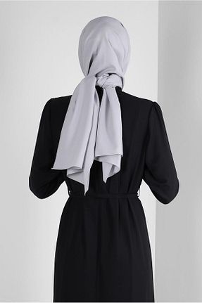 شال طوسی زنانه کرپ Alvina - کد 801113911