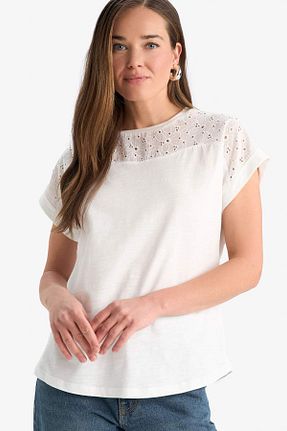 تیشرت نباتی زنانه رگولار Defacto - کد 928552661