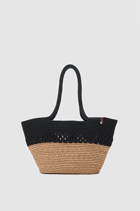 کیف ساحلی مشکی زنانه حصیر Shule Bags - کد 927957763