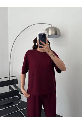 ست بالاتنه و پائین تنه زرشکی زنانه لیکرا Butik - کد 928558625