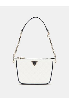کیف دوشی سفید زنانه چرم مصنوعی Guess - کد 905525470