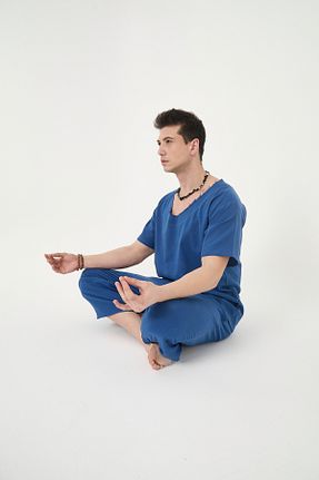 تیشرت آبی مردانه اورسایز RELAXL - کد 928589144