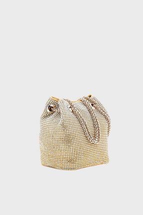 کیف دوشی طلائی زنانه چرم مصنوعی Guess - کد 923173311