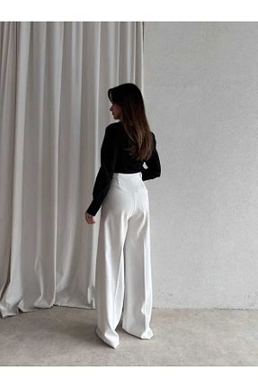 شلوار سفید زنانه کتان MODA DURAĞI - کد 928585692