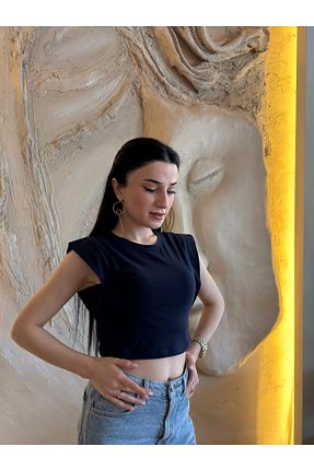 بلوز سرمه ای زنانه ساده Bliss Dale - کد 928626724