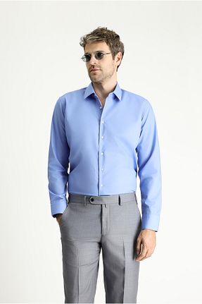 پیراهن فیروزه ای مردانه اسلیم فیت Kiğılı - کد 830704047