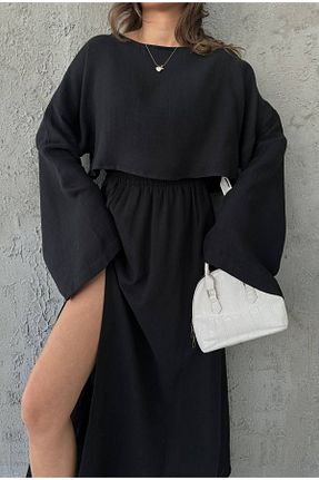 ست بالاتنه و پائین تنه مشکی زنانه بافتنی Bak
