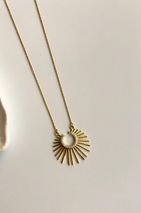 گردنبند استیل ( فولاد ) زرد زنانه استیل ضد زنگ Radino Collection - کد 928631878