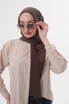 روسری قهوه ای پنبه پلی استر Ritagarcia - کد 928636483