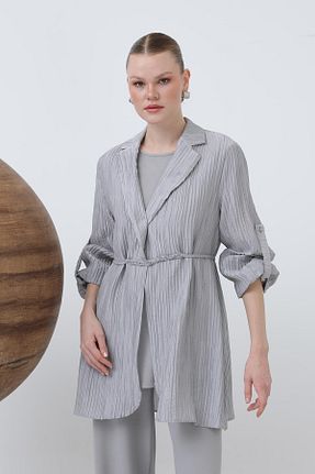 ست بالاتنه و پائین تنه حجاب طوسی زنانه رگولار Puane - کد 928634502