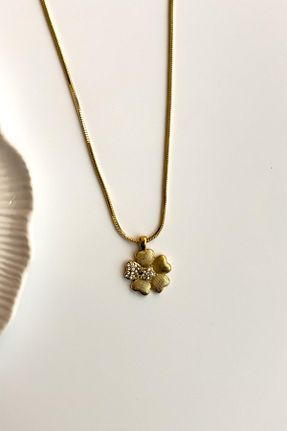 گردنبند استیل ( فولاد ) زرد زنانه استیل ضد زنگ Radino Collection - کد 928635594