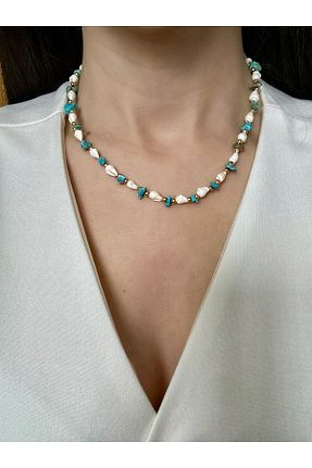 گردنبند جواهر آبی زنانه پوسته cansu birteksöz - کد 928655461