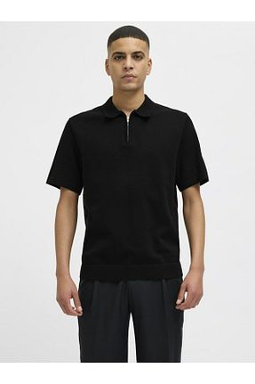 پولوشرت مشکی مردانه پنبه ای Jack & Jones - کد 928655087