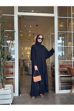 ست بالاتنه و پائین تنه حجاب مشکی زنانه Relaxed NS Moda - کد 928673408