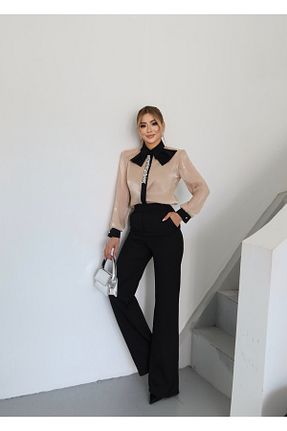 ست بالاتنه و پائین تنه بژ زنانه بافتنی 1Moda1Tarz - کد 928678711