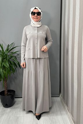 دامن حجاب طوسی بافتنی MISS DALIDA - کد 928687427