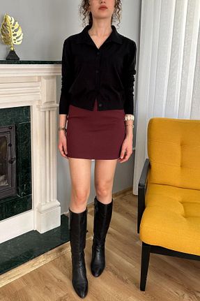 دامن زرشکی زنانه SeHlen Butik - کد 928701177